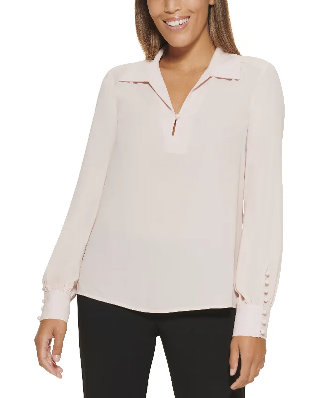 Calvin Klein Long Sleeve Collared Blouse Office-Ready Blouse