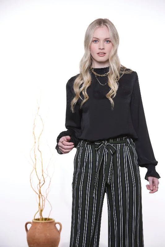 Emma Blouse - Black Cotton Casual Blouse