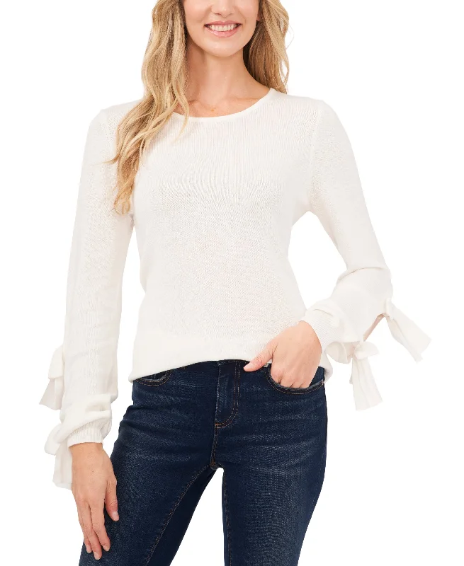 Women's Long Sleeve Button-Up Bow Neck Blouse Embellished Collar Blouse