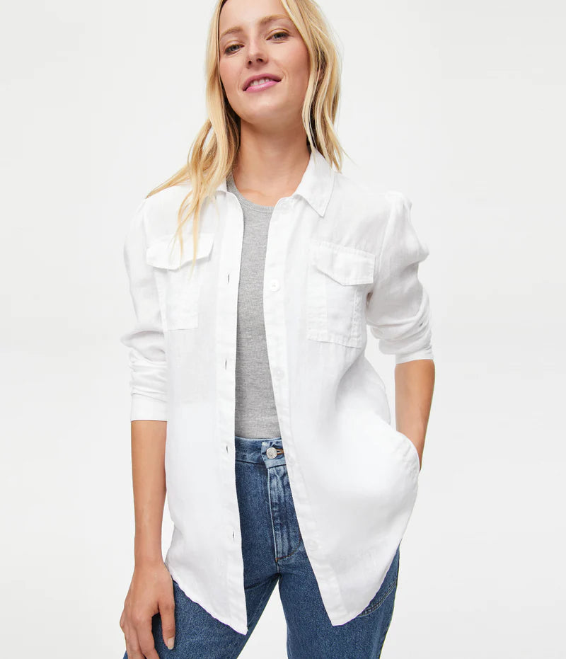 Jay Linen Shacket Double-Layered Blouse