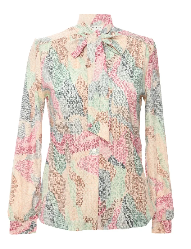 Multi colour Devon Blouse - L Textured Cotton Blouse