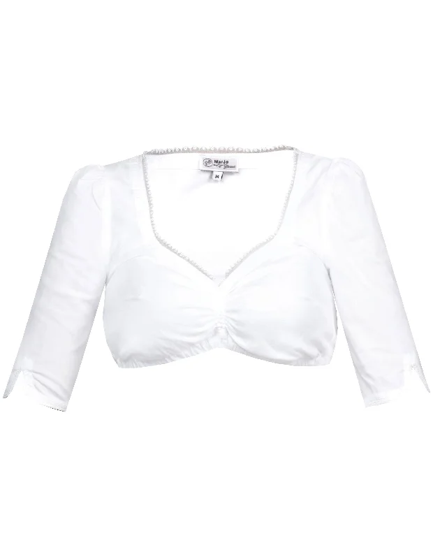 Sweetheart Blouse with Straight Sleeves Feminine Satin Blouse