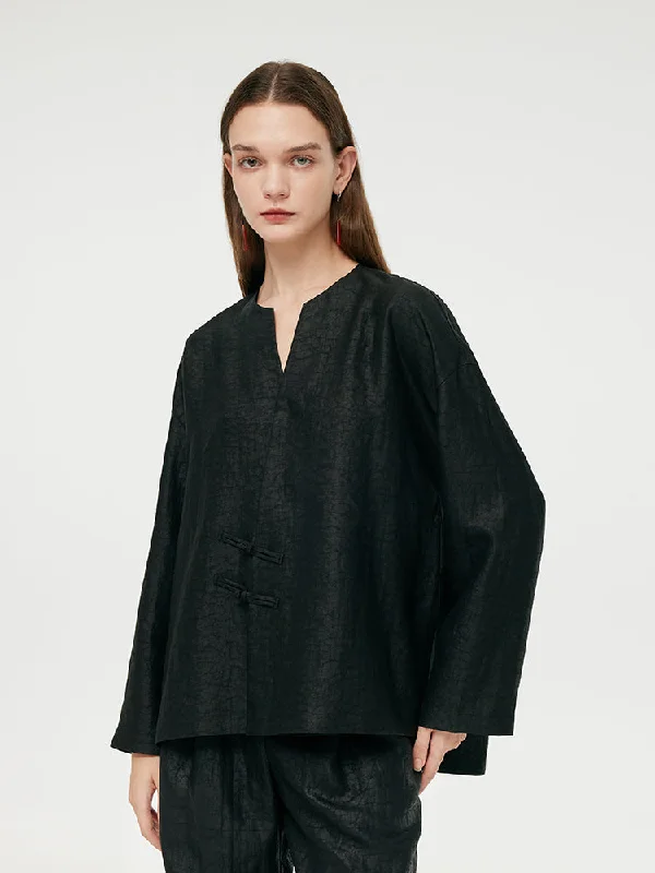 18 Momme Xiang Yun Silk Diagonal Placket Women Jacket Knit Jacket Woven Jacket Fleece Jacket