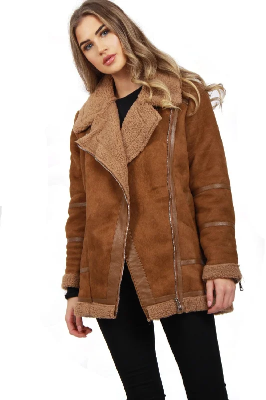 Oversized Faux Suede Faux Fur Shearling Jacket Coat Satin Fabric Silk Fabric Chiffon Fabric