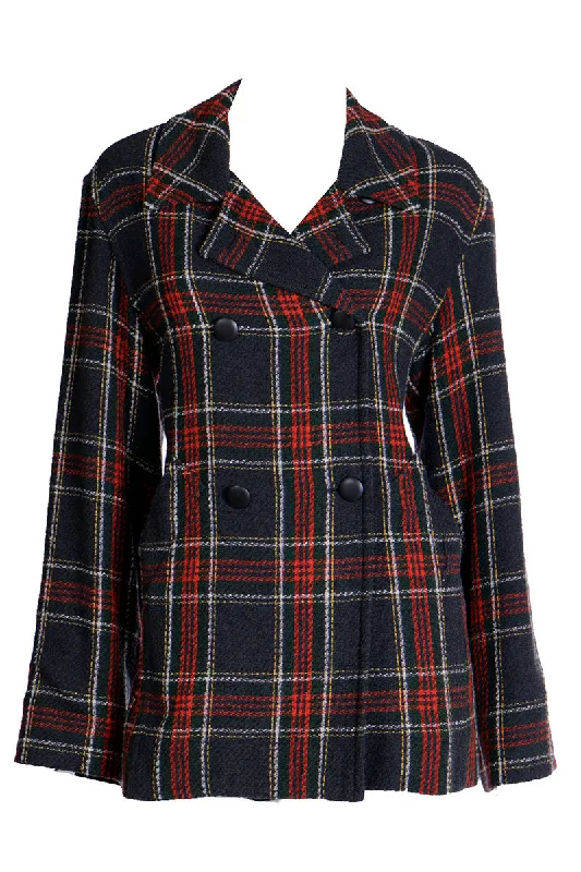 1990s Isaac Mizrahi Black & Red Plaid Blazer Jacket Denim Jacket Leather Jacket Suede Jacket 1990s Isaac Mizrahi Black & Red Plaid Blazer Jacket Denim Jacket Leather Jacket Suede Jacket