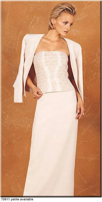 Alexander by Daymor - 911SC Strapless Column Gown with Jacket Jacket Blazer Coat
