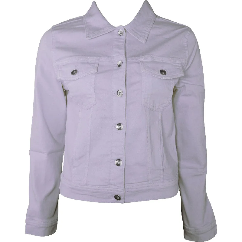 Amara Reya AR Feather Womens Denim Jacket - Purple Herringbone Jacket Checkered Jacket Solid Jacket