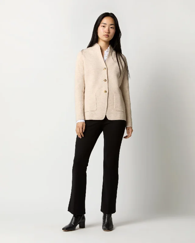 Sheridan Jacket in Heather Rice Extra Fine Merino Wool V-Neck Jacket Boat Neck Jacket Square Neck Jacket