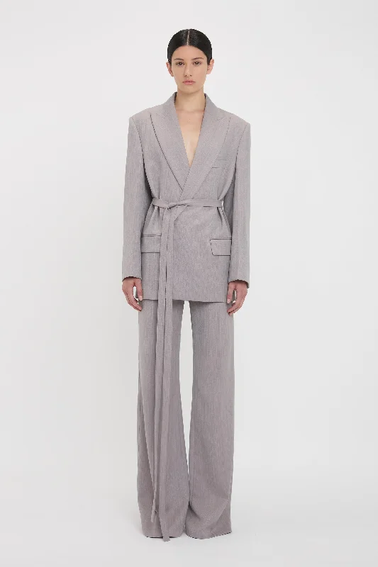 Tailored Belted Jacket In Quartz Faux Fur Jacket Real Fur Jacket Shearling Jacket