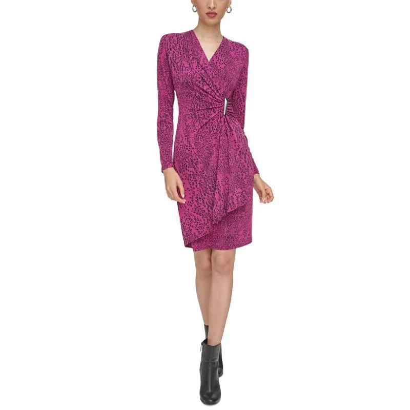 Womens Above Knee Gathered Mini Dress Trendy Floral Mini Dress