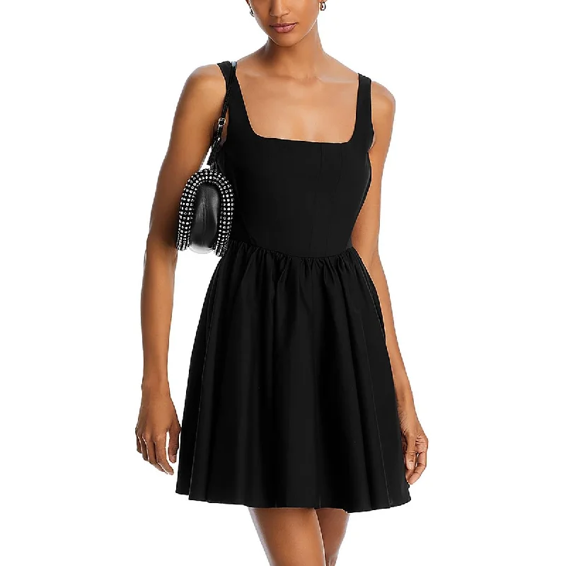 Womens Corset Square Neck Mini Dress Chic Bohemian Mini Dress