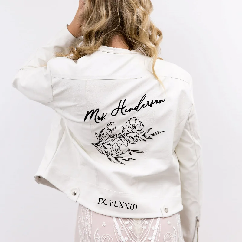 Blooming Leather Bridal Jacket Wool Jacket Cashmere Jacket Tweed Jacket