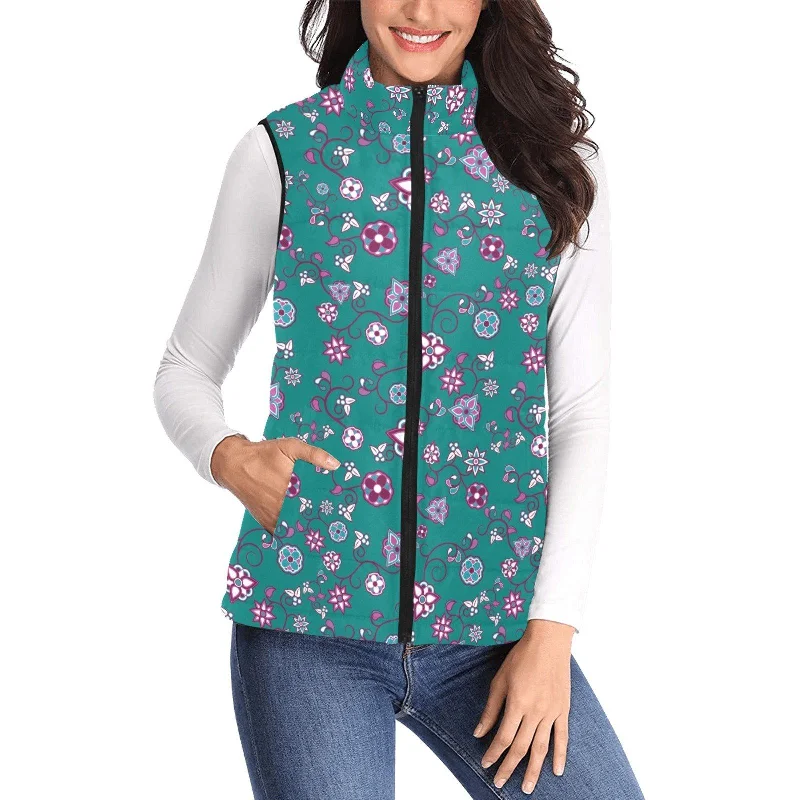Burgundy Bloom Women's Padded Vest Jacket Fitted Jacket Loose Jacket Oversized Jacket Burgundy Bloom Women's Padded Vest Jacket Fitted Jacket Loose Jacket Oversized Jacket