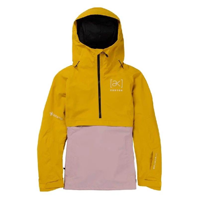 Burton 2025 Womens AK Kimmy 2L Gore-Tex Jacket - Golden Rod/Shadow Pink Satin Fabric Silk Fabric Chiffon Fabric