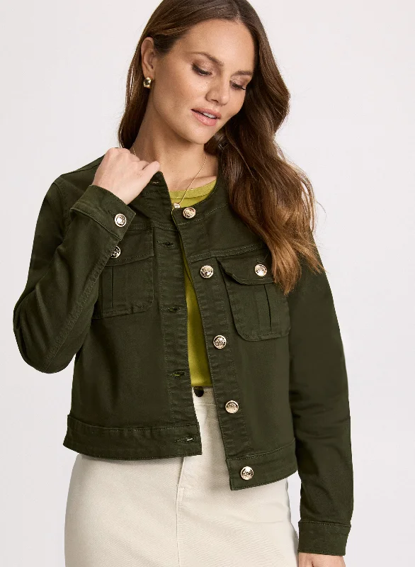 Cargo Pocket Denim Jacket Insulated Jacket Fitted Jacket Loose Jacket