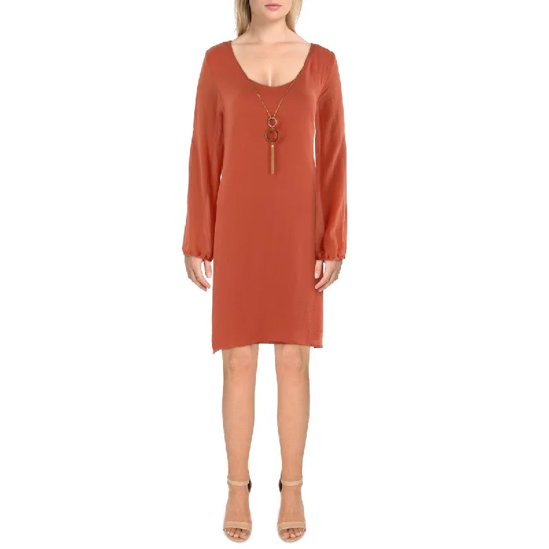 Chloe+Rene Womens Split Sleeve Short Mini Dress Comfortable Off-Shoulder Mini Dress