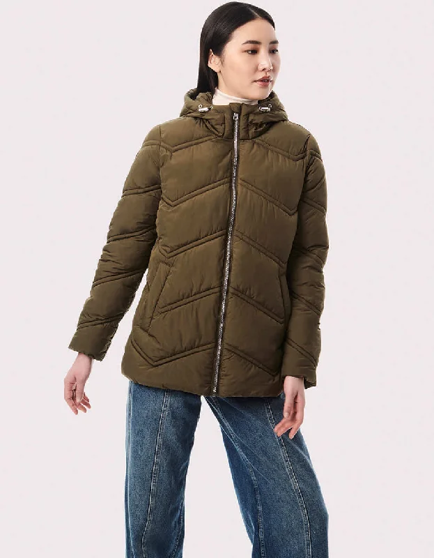 Classic Chevron Puffer Jacket Satin Jacket Silk Jacket Chiffon Jacket