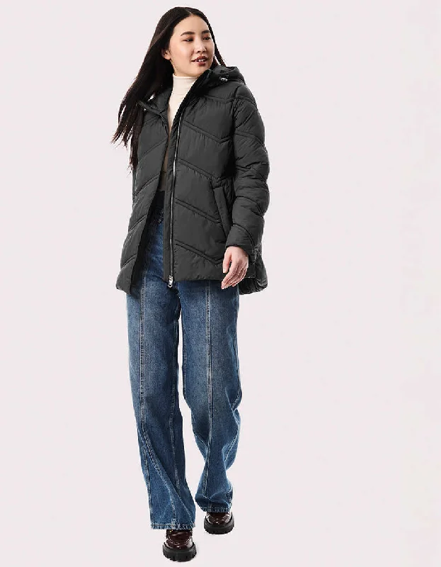 Classic Chevron Puffer Jacket Embroidered Jacket Appliqued Jacket Beaded Jacket