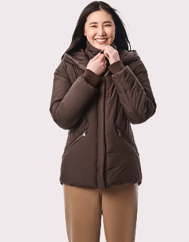 Coastal Casual Puffer Jacket Cotton Fabric Linen Fabric Terry Fabric