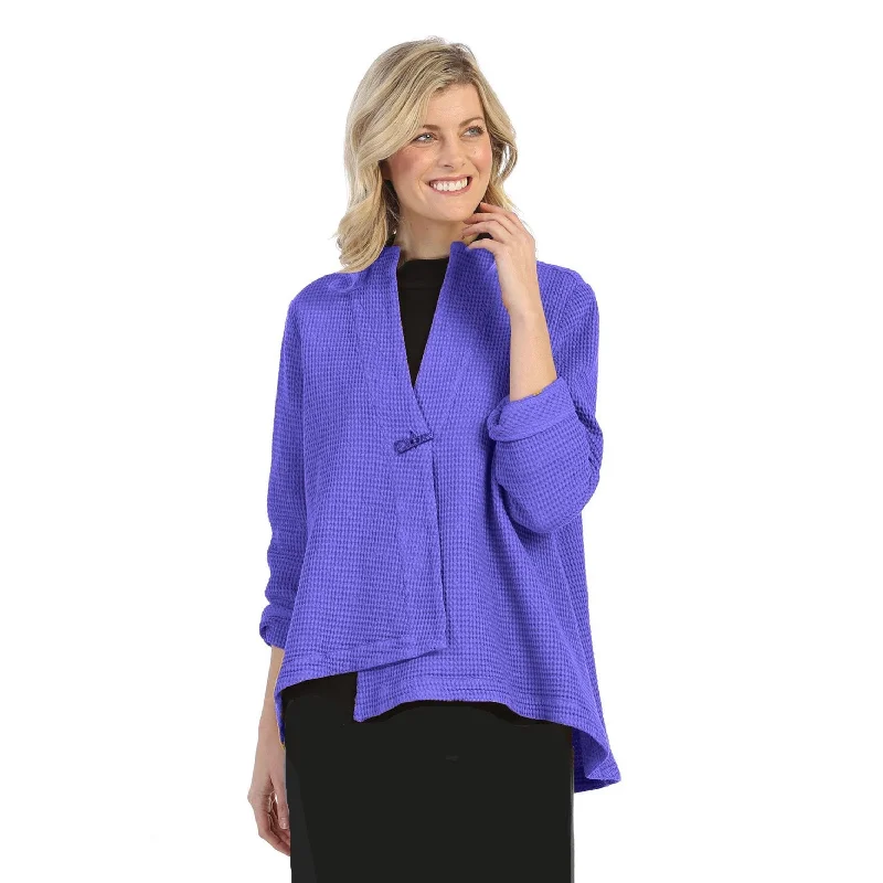 Focus Asymmetric Waffle Jacket in Violet - SW-206-VLT Chenille Fabric Brocade Fabric Lace Fabric Focus Asymmetric Waffle Jacket in Violet - SW-206-VLT Chenille Fabric Brocade Fabric Lace Fabric