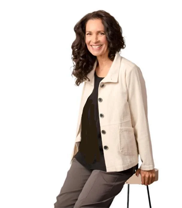 Habitat Corduroy Button Front Swing Jacket in Stone - 45112-STN Print Jacket Jacquard Jacket Patchwork Jacket