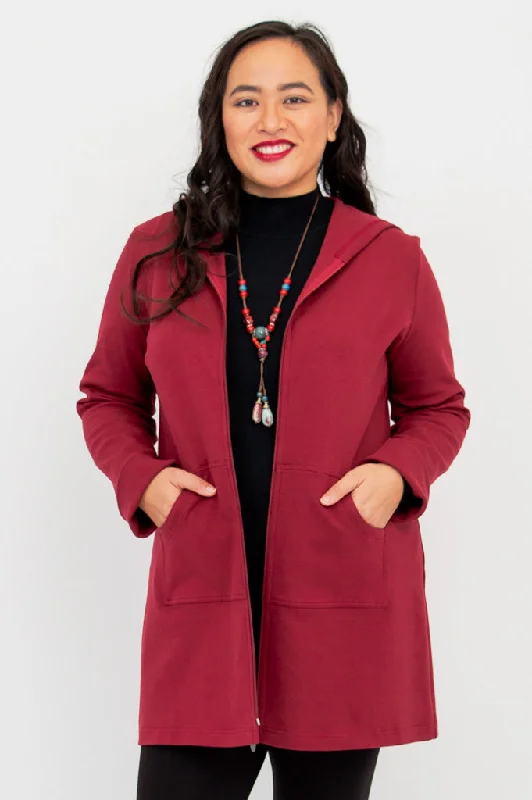 Cortes Jacket, Burgundy, Cotton Satin Jacket Silk Jacket Chiffon Jacket