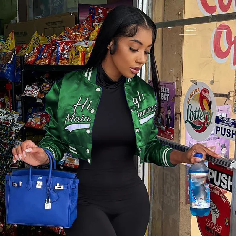 crop top baseball jacket Mesh Jacket Canvas Jacket Denim Jacket