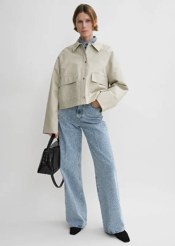 Cropped cotton jacket sand Cotton Jacket Linen Jacket Terry Jacket