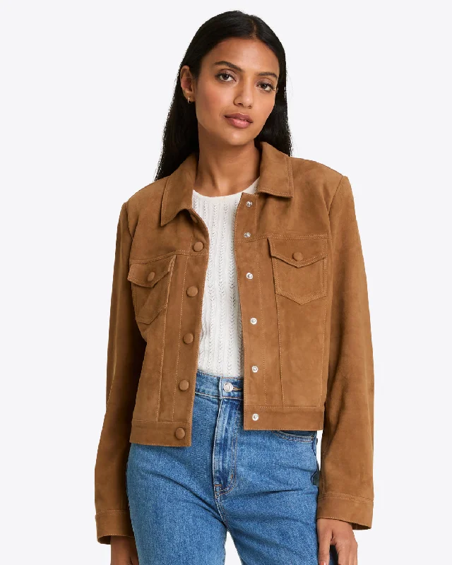 Cropped Suede Jacket Toggled Jacket Drawstring Jacket Belted Jacket