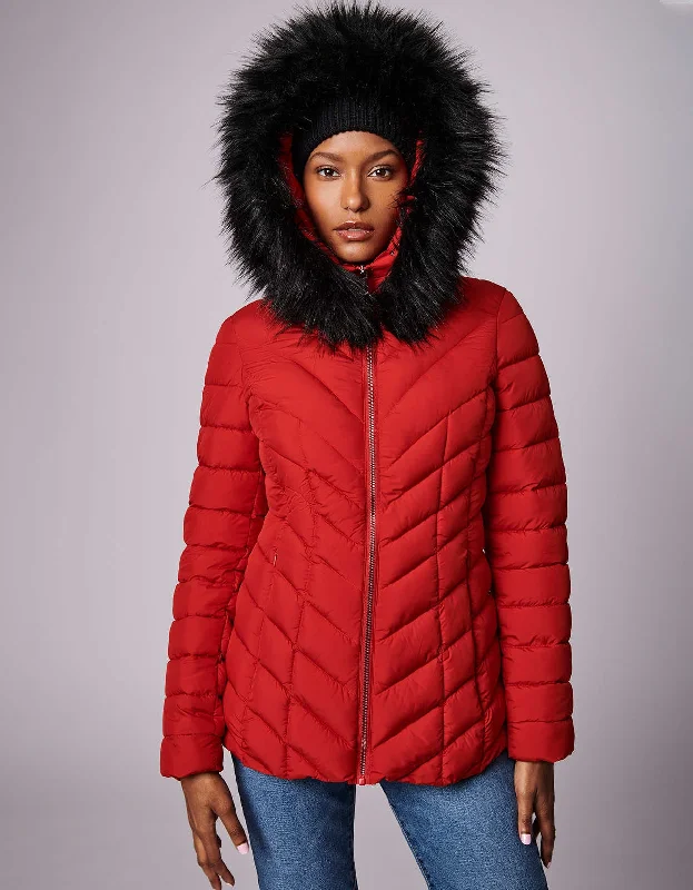 Denali Versatile Vegan Fur Puffer Jacket Toggled Jacket Drawstring Jacket Belted Jacket