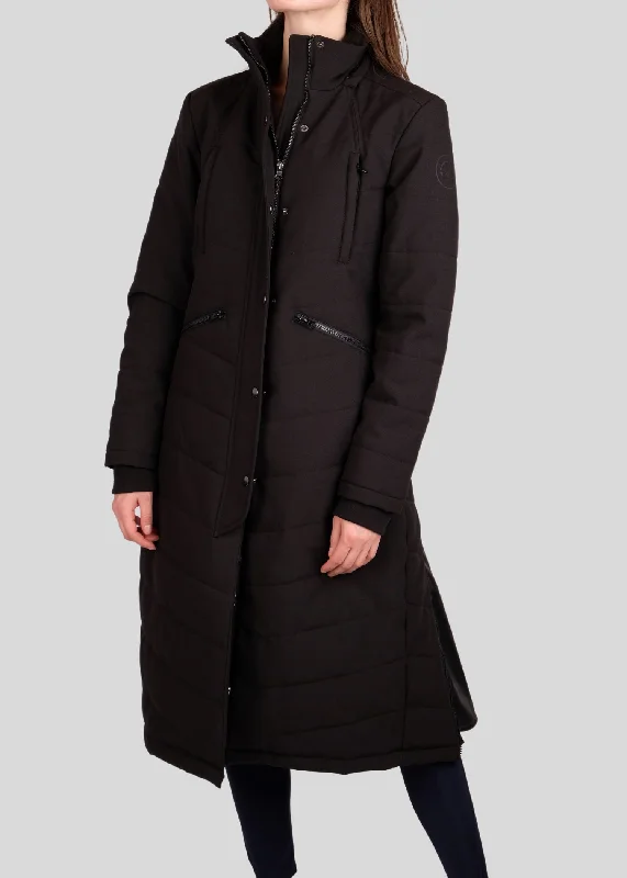 Dicte Extralong Jacket - Black Wool Fabric Cashmere Fabric Tweed Fabric