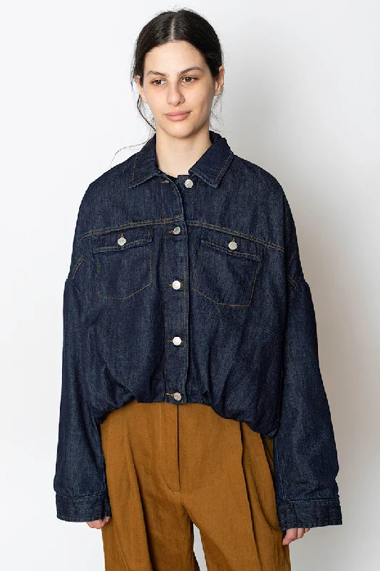 Vesto Denim Blouson Jacket - Indigo Cotton Jacket Linen Jacket Terry Jacket