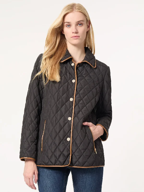 Five-Button Quilted Jacket Tiered Jacket Buttoned Jacket Zippered Jacket