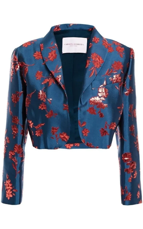 Floral Cropped Bolero Jacket Quilted Jacket Puffer Jacket Insulated Jacket