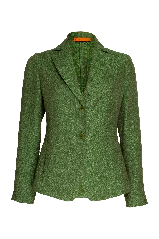 High Revere Collar Jacket - Grass Linen 9721 Notch Collar Peter Pan Collar Cowl Neck High Revere Collar Jacket - Grass Linen 9721 Notch Collar Peter Pan Collar Cowl Neck