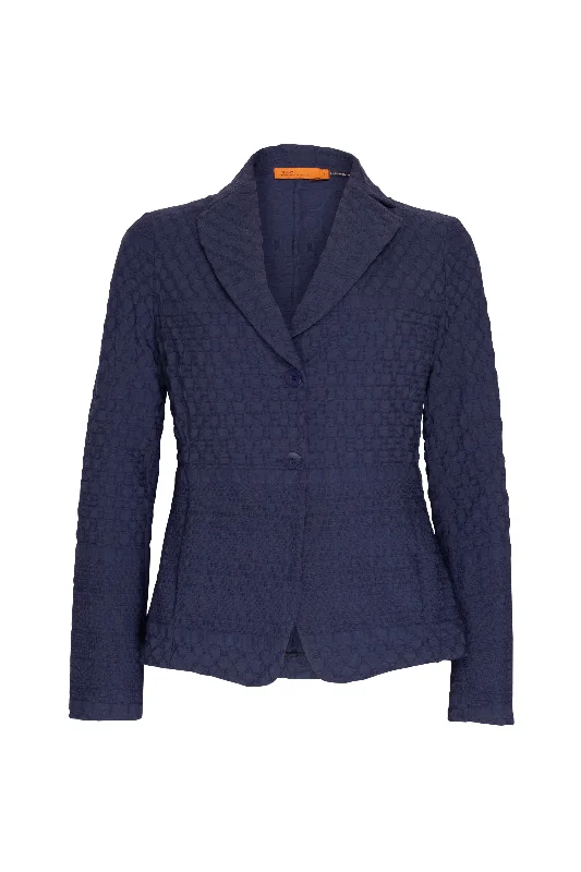 High Revere Jacket - Indigo Jacquard 7804 One-Shoulder Jacket Off-the-Shoulder Jacket Asymmetrical Jacket High Revere Jacket - Indigo Jacquard 7804 One-Shoulder Jacket Off-the-Shoulder Jacket Asymmetrical Jacket