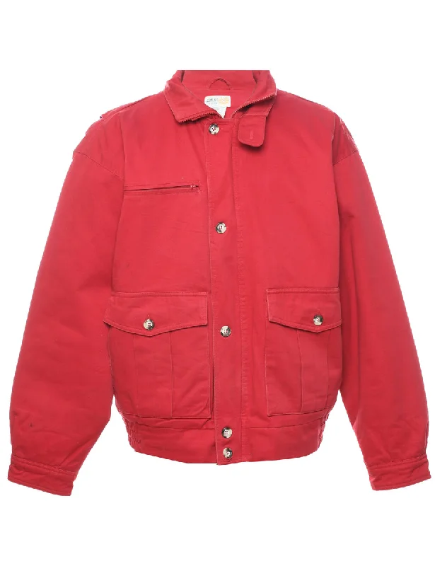 Izod Red Jacket - L Herringbone Jacket Houndstooth Jacket Plaid Jacket