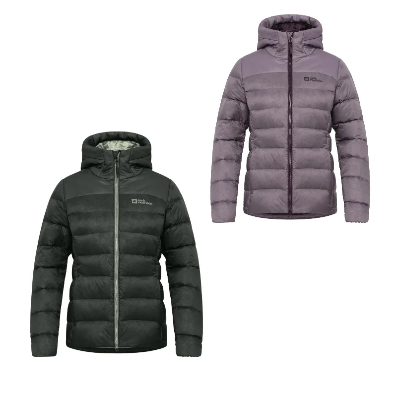 Jack Wolfskin Womens Nebelhorn Hooded Padded Jacket Welt Pockets Slit Pockets Flap Pockets