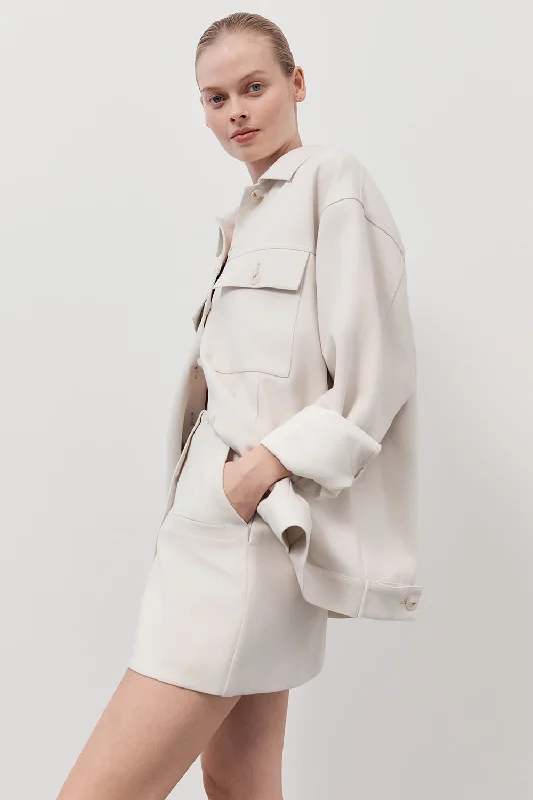 JIL SILVER TAILORED TRUCKER JACKET Welt Pockets Slit Pockets Flap Pockets