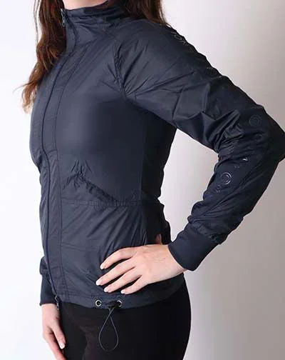 Joann Nylon Jacket - Navy Belted Jacket Elasticated Jacket Padded Jacket