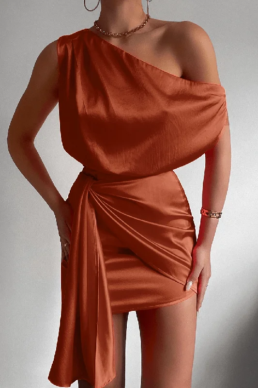 Kharisma Mini Dress - Copper Elegant Tulle Mini Dress