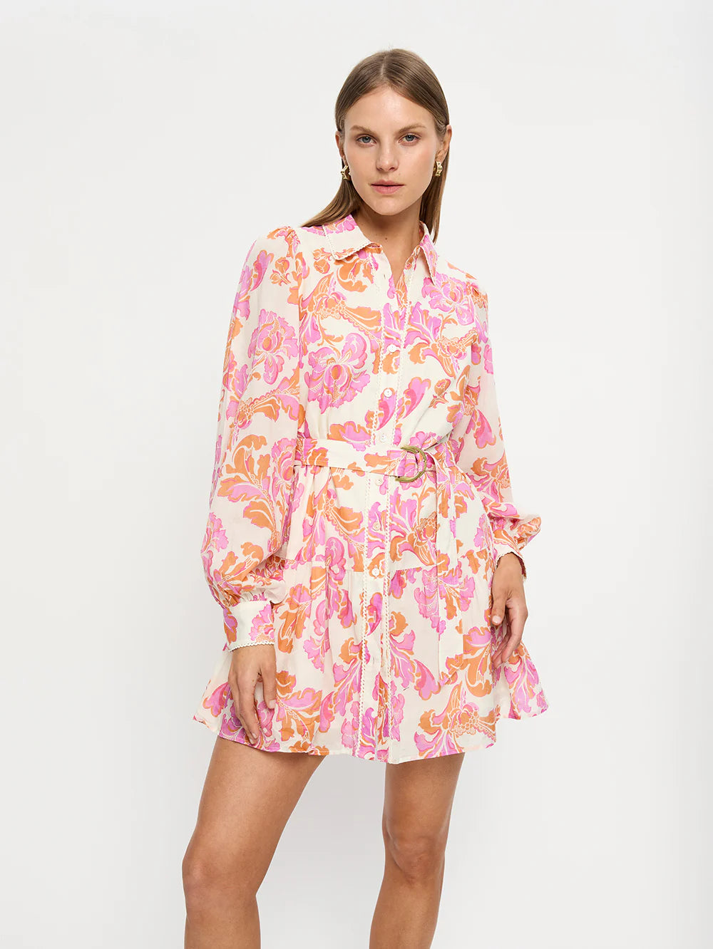 Kivari Josefina Mini Dress Fashionable Lace-Trim Mini Dress