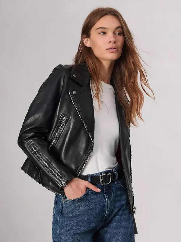 Mack Leather Moto Jacket Print Jacket Jacquard Jacket Patchwork Jacket