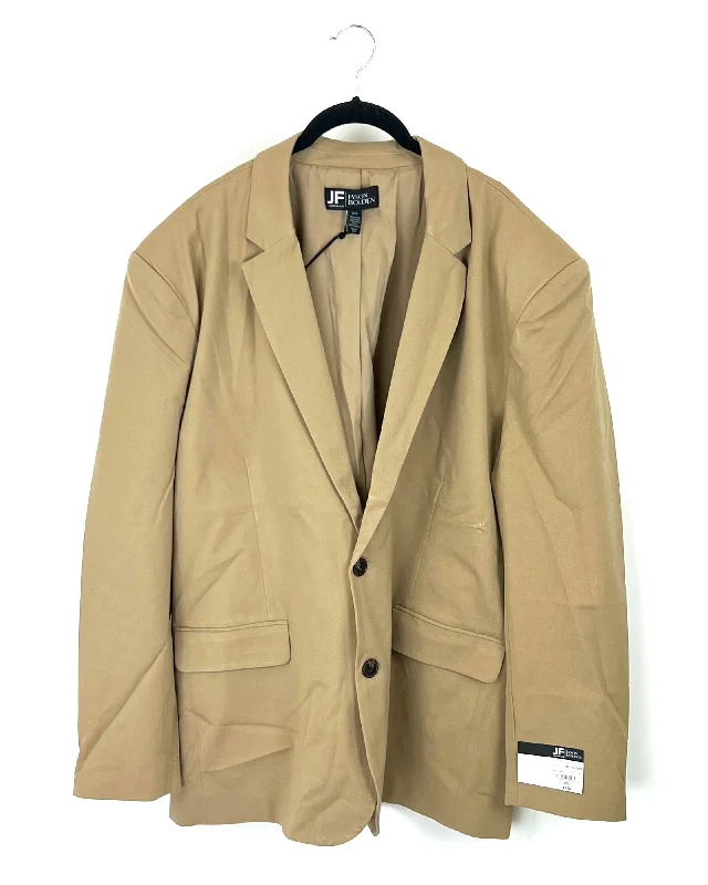 MENS Tan Blazer Jacket - Medium-3XL Faux Fur Jacket Real Fur Jacket Shearling Jacket MENS Tan Blazer Jacket - Medium-3XL Faux Fur Jacket Real Fur Jacket Shearling Jacket