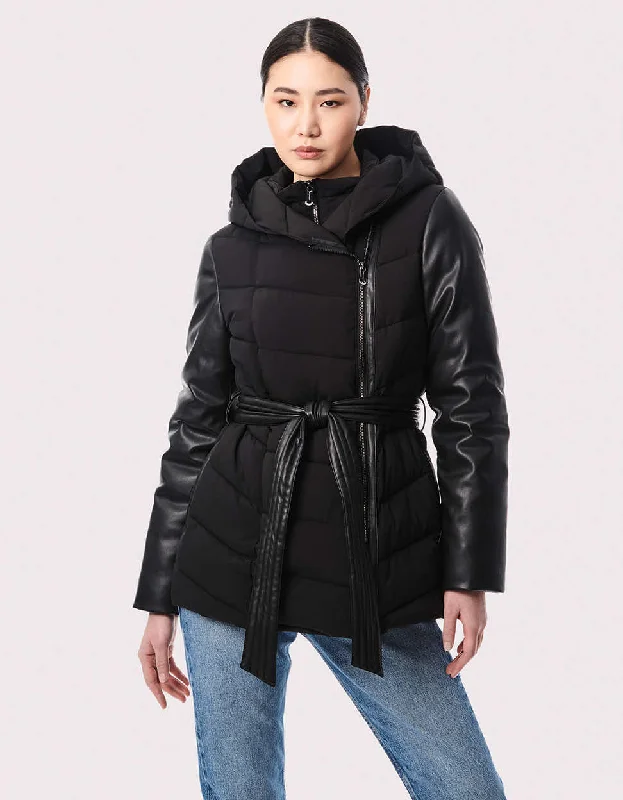 Modern Mixer Vegan Leather Puffer Jacket Rayon Fabric Velvet Fabric Corduroy Fabric