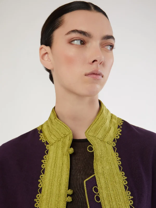 Moroccan cashmere jacket Boat Neck Shawl Collar Notched Collar