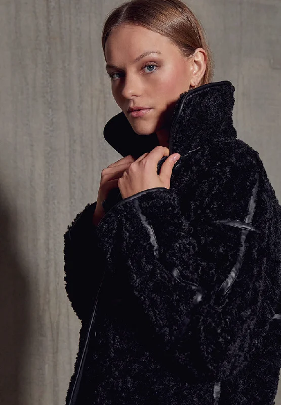 MSMonica Faux Fur Jacket - Black Quilted Jacket Puffer Jacket Insulated Jacket