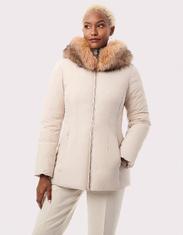 Nordic Vegan Fur Trim Puffer Jacket Nylon Jacket Polyester Jacket Spandex Jacket