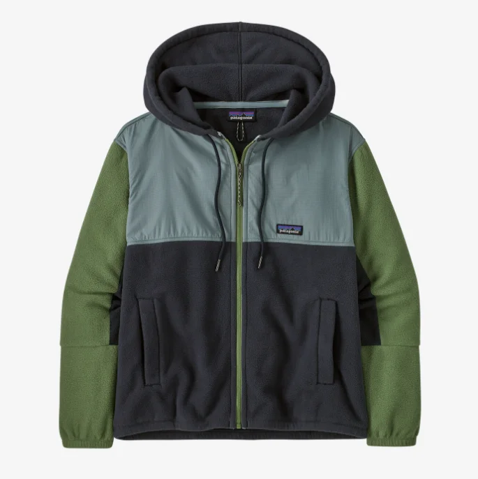 Patagonia Microdini Hoody Jacket-Pitch Blue Notch Collar Peter Pan Collar Cowl Neck