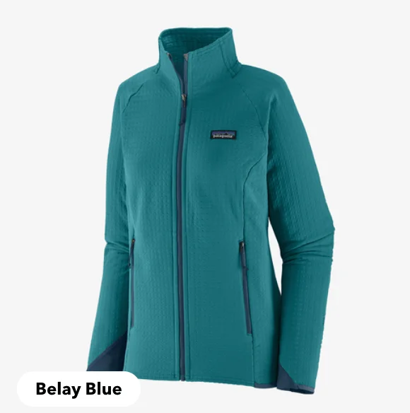 Patagonia Women's R2 TechFace Jacket Belay Blue Oversized Jacket Tailored Jacket Straight Jacket